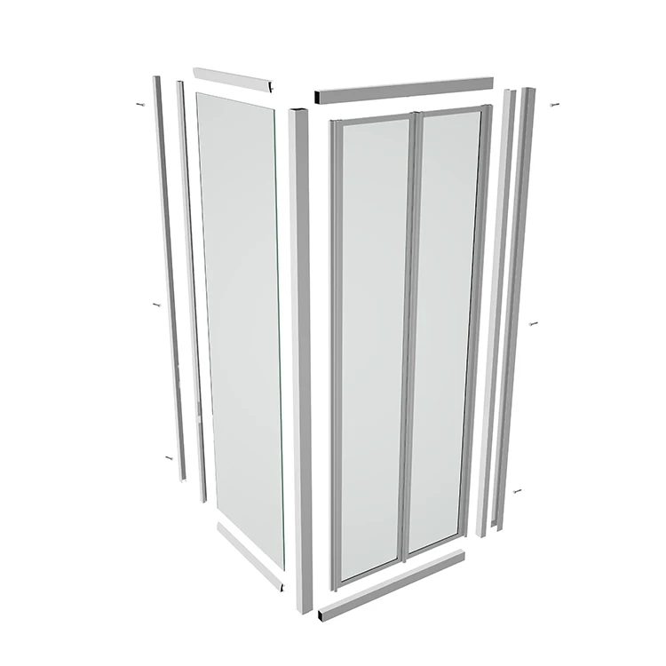 Simple Bathroom Shower Room Small Shower Glass Cabin Corner Folding Shower Enclosures