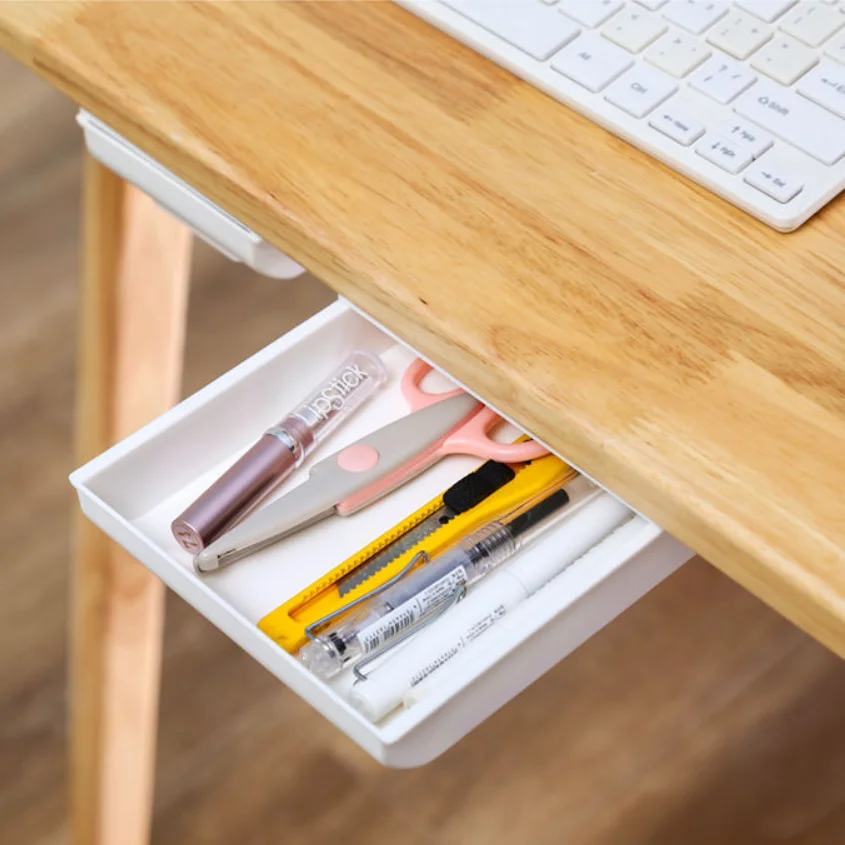 Ящик для хранения под креативным столом Коробка Для Хранения ручек со скрытым корпусом офисные канцелярские принадлежности Настольный ящик различных