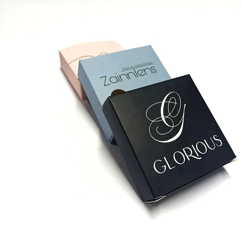 Fashion contact lens Matte blue Whole sale contact lenses packaging box with window