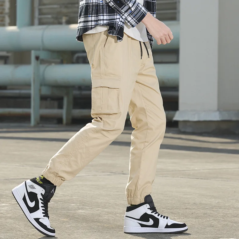 WWK New Plus Size  Elastic Pocket Cargo Pants Custom Winter Wholesale Mens Office Work Trousers Pants