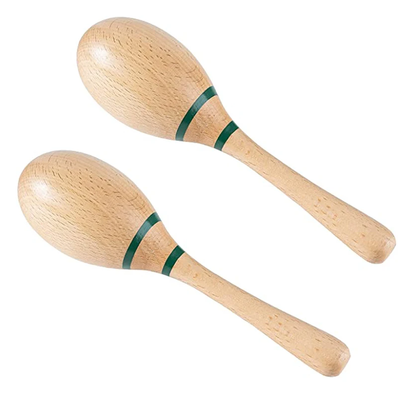 Wooden Varnish Sand Hammer Toy Kids Instrument Education Toy Musical Hand Shaker Maracas