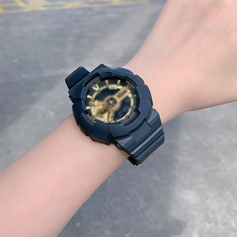 Custom Logo TPU Rubber Belts Shockproof Replacement Watch Strap Case for Casio GA110 100 120 Watch Bands