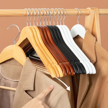 China hanger factory high quality cheap price anti-thief mahogany wooden hotel hangers