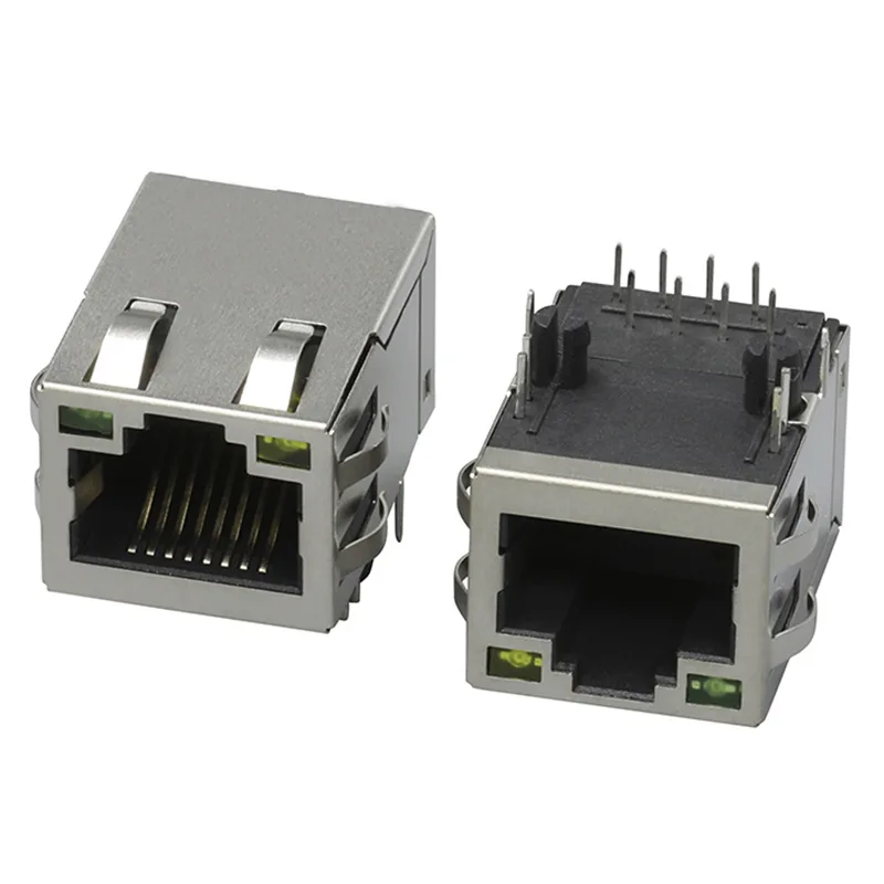 10/100 Base TAB DOWN POE Single Port RJ45 10P8C With Filter Through Hole Ethernet Connector