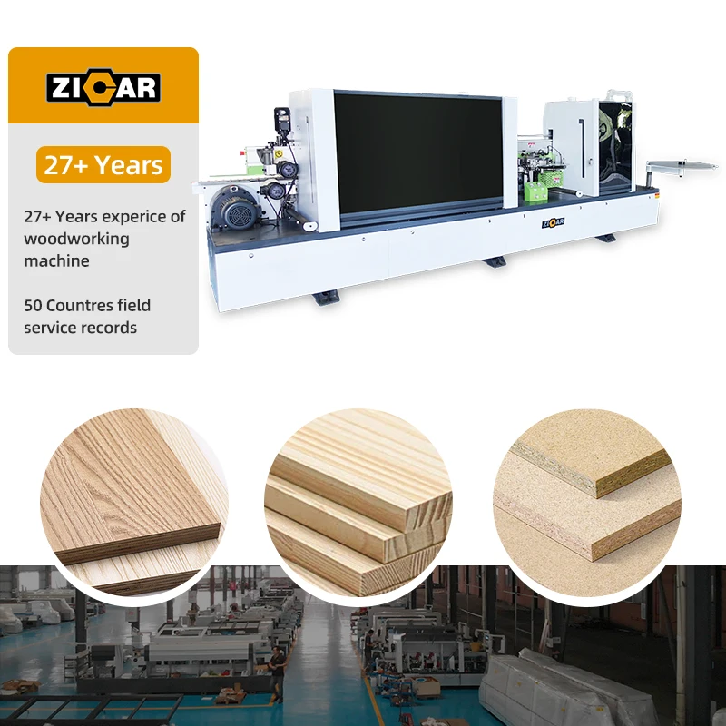 ZICAR woodworking panel wood auto melamine door inner side cabinet making edge banding machine with pre milling function