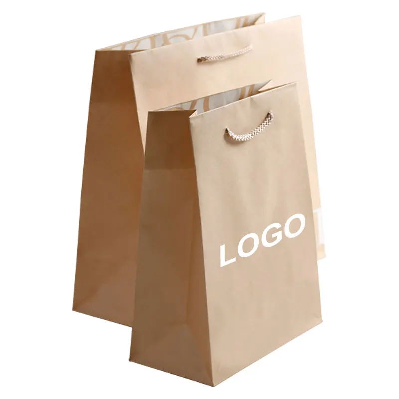 Dongguan Factory Custom Printed Luxury Wedding Paper Take Out Ppp Shop Logo Gift Packaging Bag Logo Print Kraft Paper Bag Candy