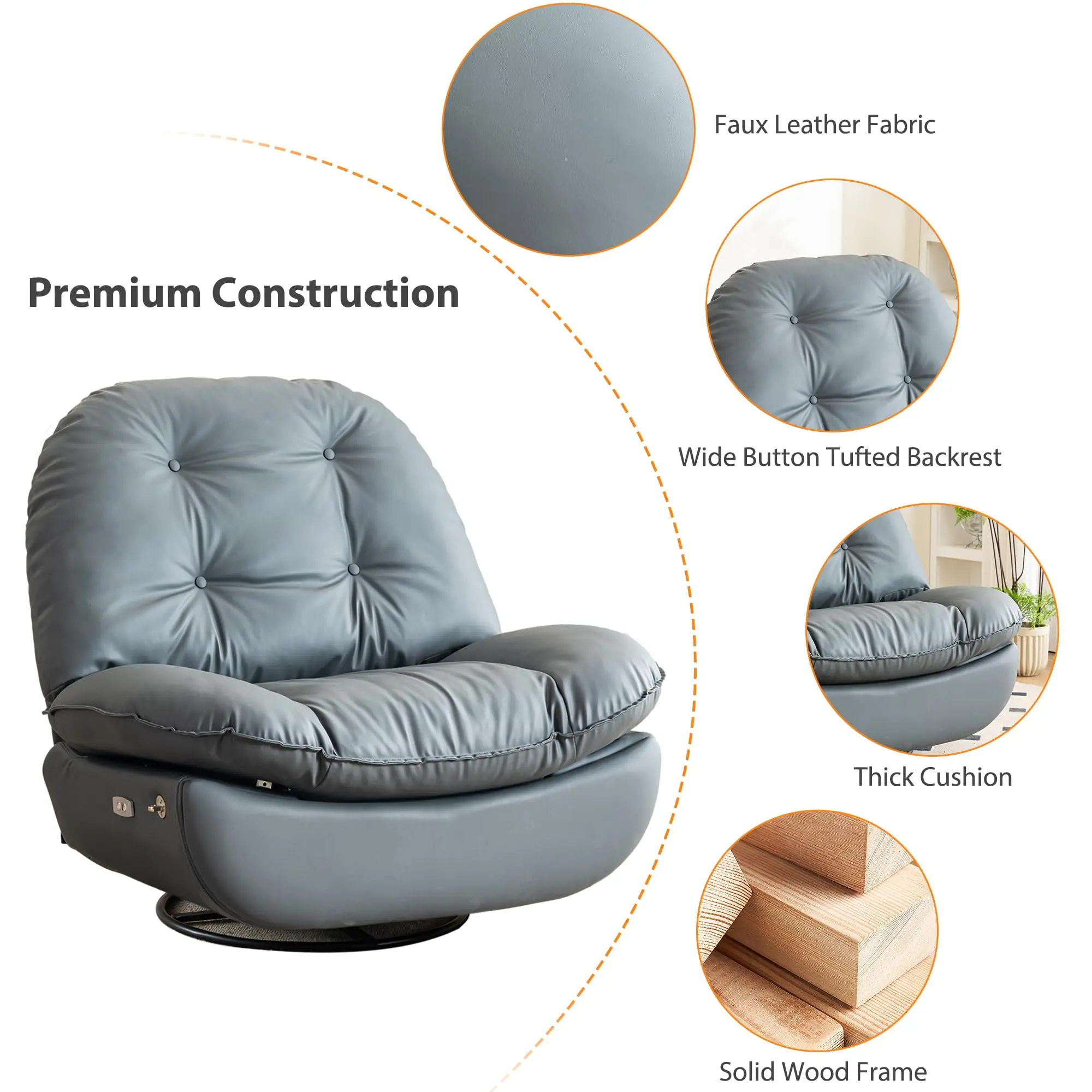 Rocking Chair Cream Theater Manicure Multifunctional Recliner Gua Wind Living Room Lazy Sofa Free Sample Modern Home