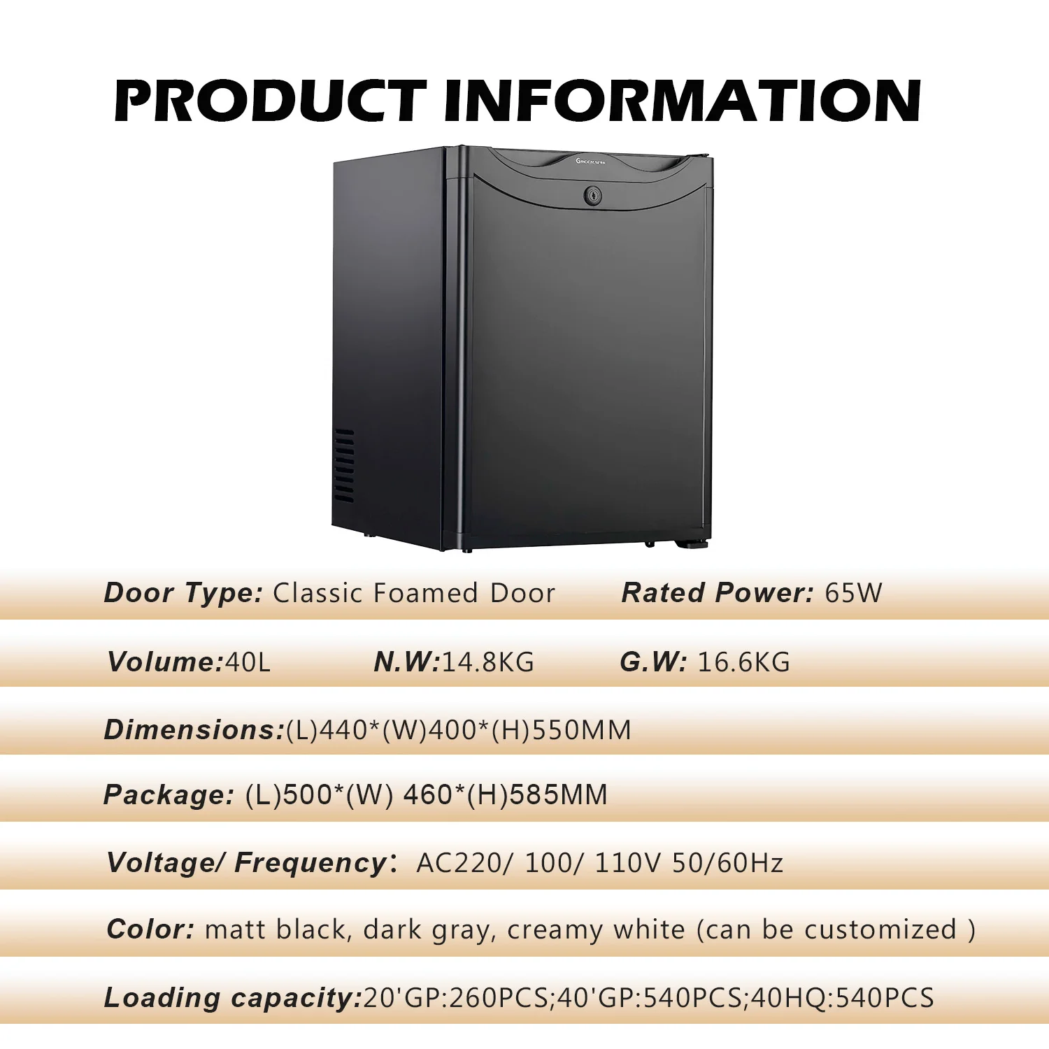 40L Absorption drink small refrigerator single door counter commercial bar mini fridge