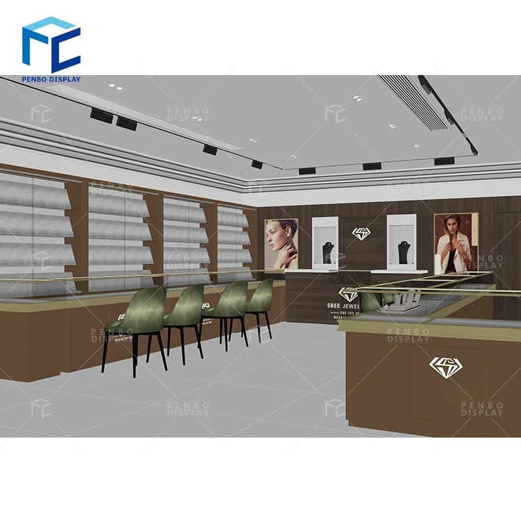 Роскошные ювелирные украшения магазин дизайн дисплей мебель оптом ювелирный витрина