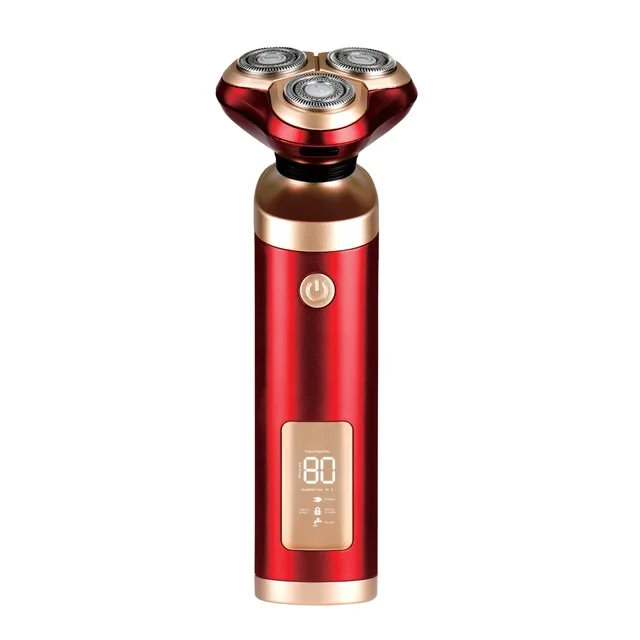 Новый дизайн, три двойных насадки-кольца под заказ, Usb зарядка, моющаяся Бритва для бороды для мужчин 2021