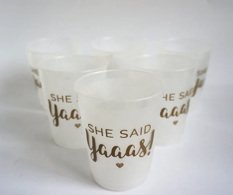 personalized plastic flex 16oz wedding cups frosted cups