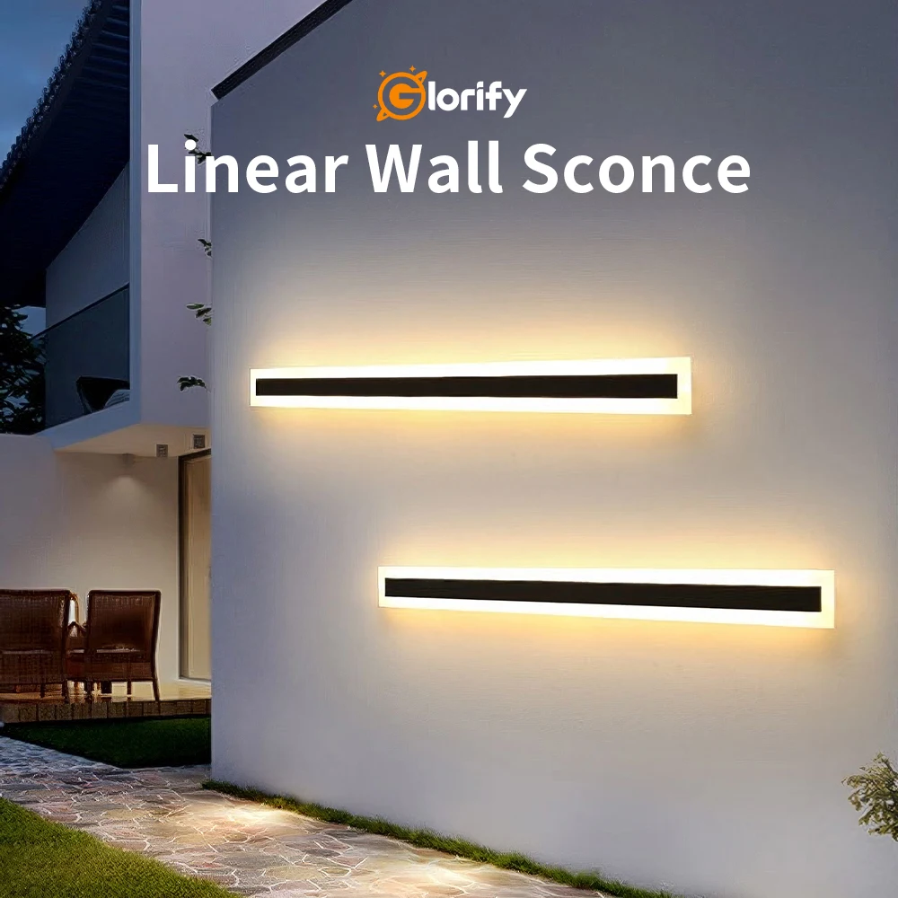 7W-55W outdoor Waterproof Strip Line Lamp Acrylic wall decorative Long Led Wall Light garden landscape light