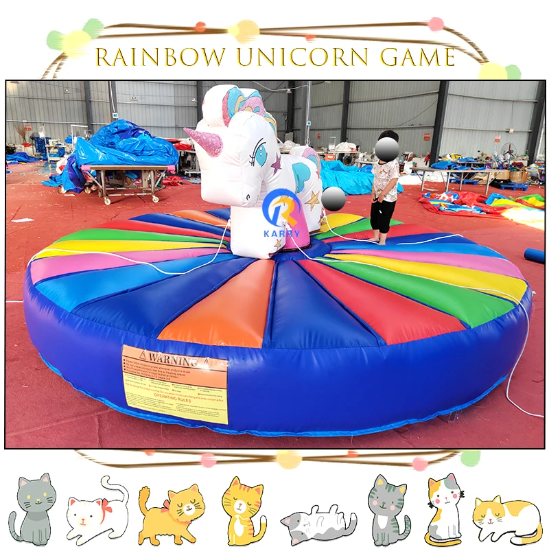 Cheap Unicorn inflatable ride-ons Inflatable Bull Fighting inflatable trampoline bouncer Bouncy Castle Carnival Games