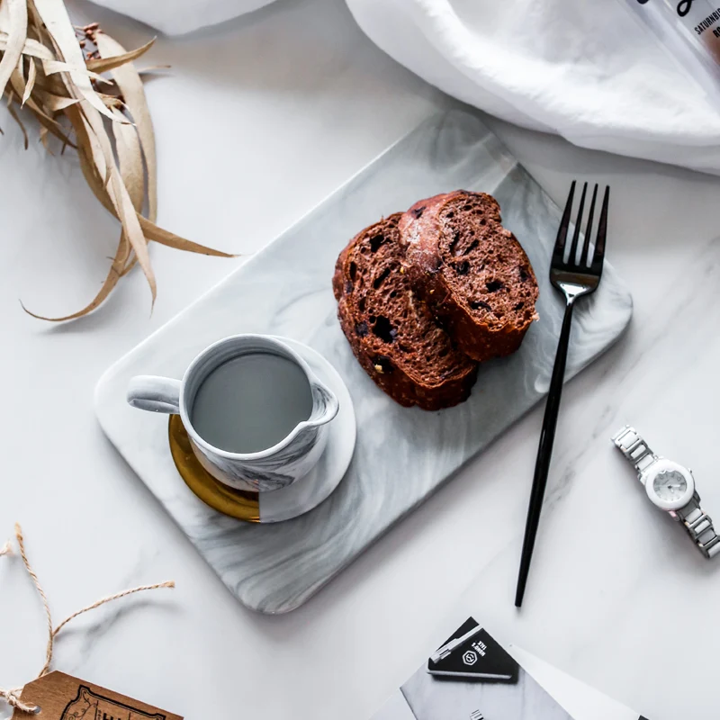 Marble Platter Decorative Catering Plate Food Fruit Baking Tray Ceramic Snack Pizza Sushi Serving Platters for Wedding