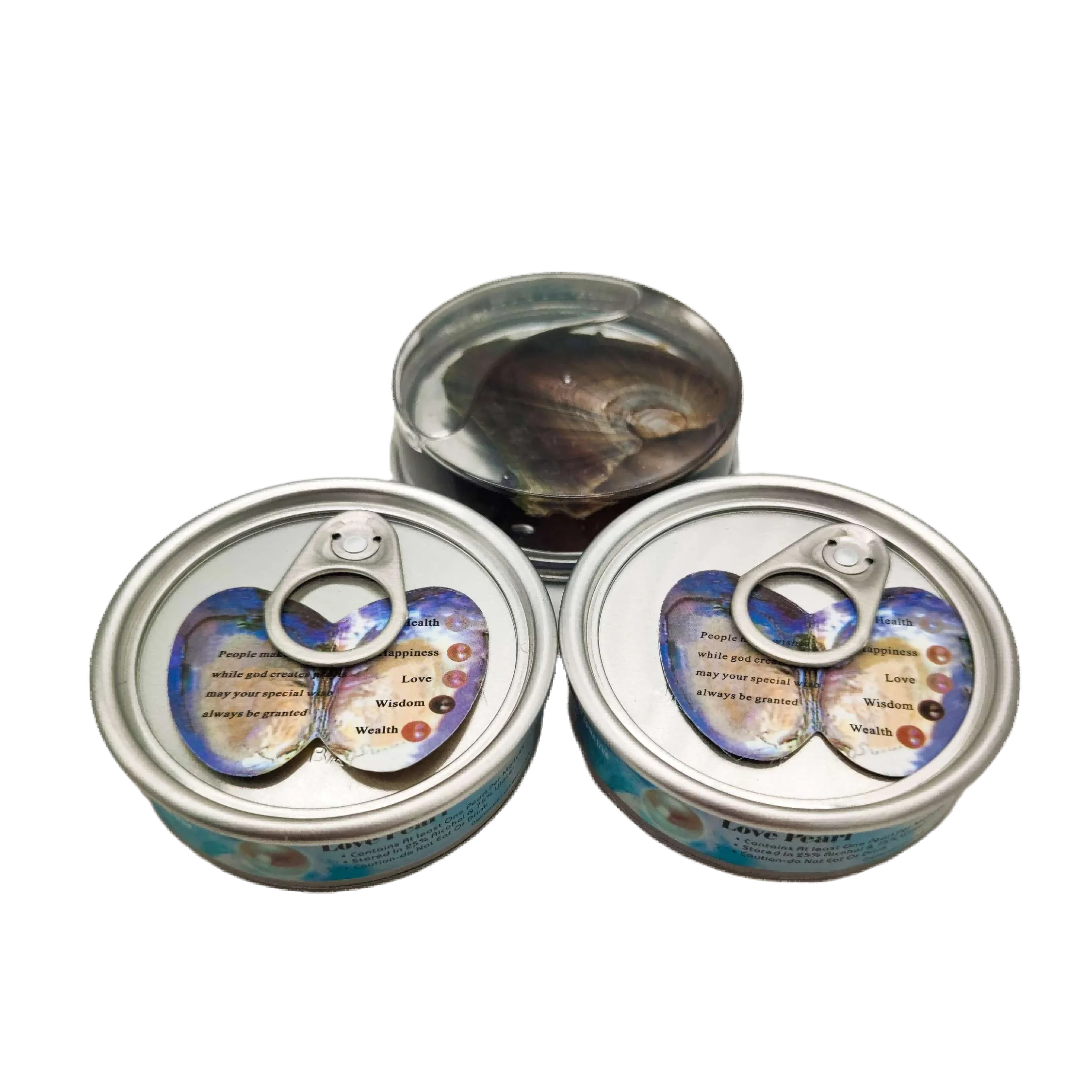 
AAAA 7-8 mm round Colorful Pearl Wholesale Vacuum-packed Mixed Colors canned Akoya Pearl Oysters for party bithrady 