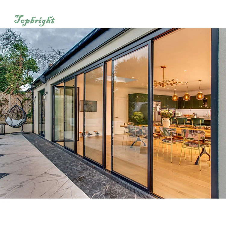 NFRC австралийские раздвижные двери с двойным остеклением стеклянные окна штабелируемые двери патио наружные алюминиевые раздвижные двери балкона