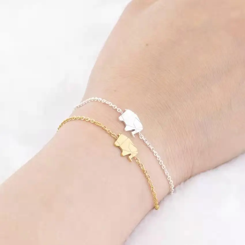Wholesale 2021 stainless steel Luxury lucky origami elephant squirrel jewel bracelet