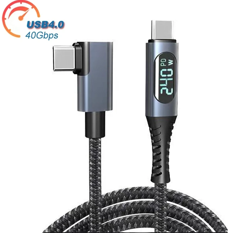 USB4 ELbow Display Cable 40Gbps Type C to C Cable PD3.1 240W Fast Charge Cable 8K@60Hz for PS5 Switch MacBook Pro