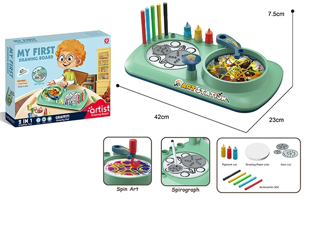 Child Puzzle Education Study Interactive Game Toys Kaleidoscope Graffiti Drawing Board Toys Writing Tablet Spin Art For Kids
