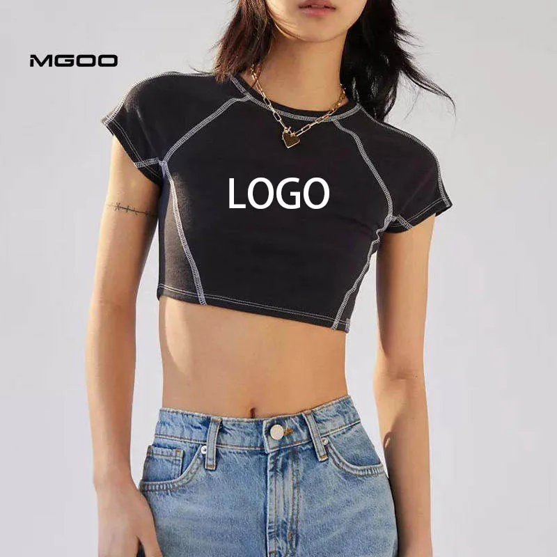 Custom Logo Graphic Cropped Tank Top Sleeveless Black Tube Off Shoulder Crop Top For Women