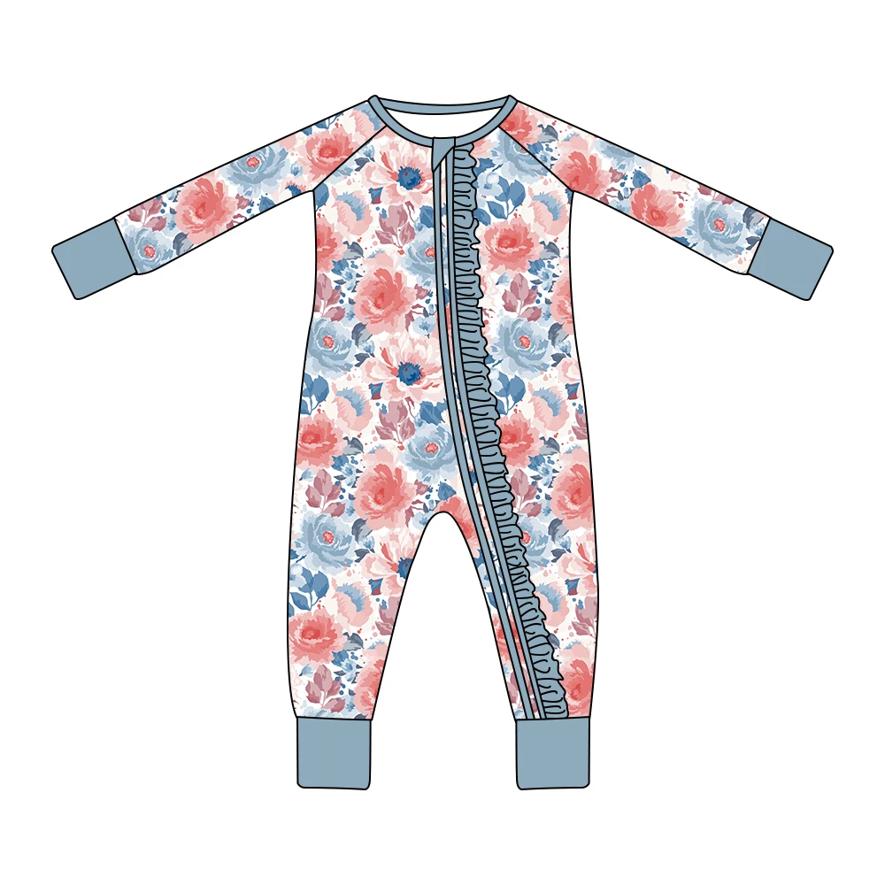 New design costom Bamboo clothes Baby Toddler Pajamas kid Romper 2 way zipper romper Baby Clothes