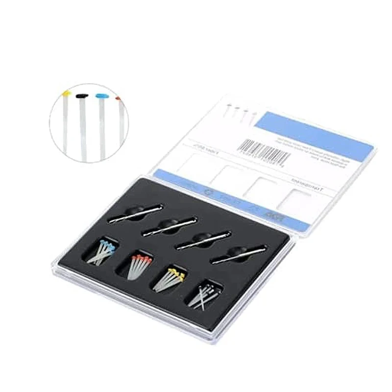 Dental Fiber Post Resin post Screw Thread Quartz & 4-Drills Mixed Size