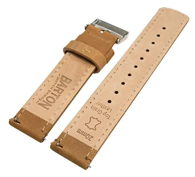 
Top Grain Leather Watch Band Strap Alligator Grain Padded for Men Women Watchbands with Gold Adapter 