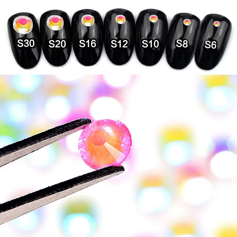DS Factory Wholesale Neon Jelly Fluorescent Flatback Rhinestone ,Fashion DIY Accessories Mix Size Nail Art Rhinestone