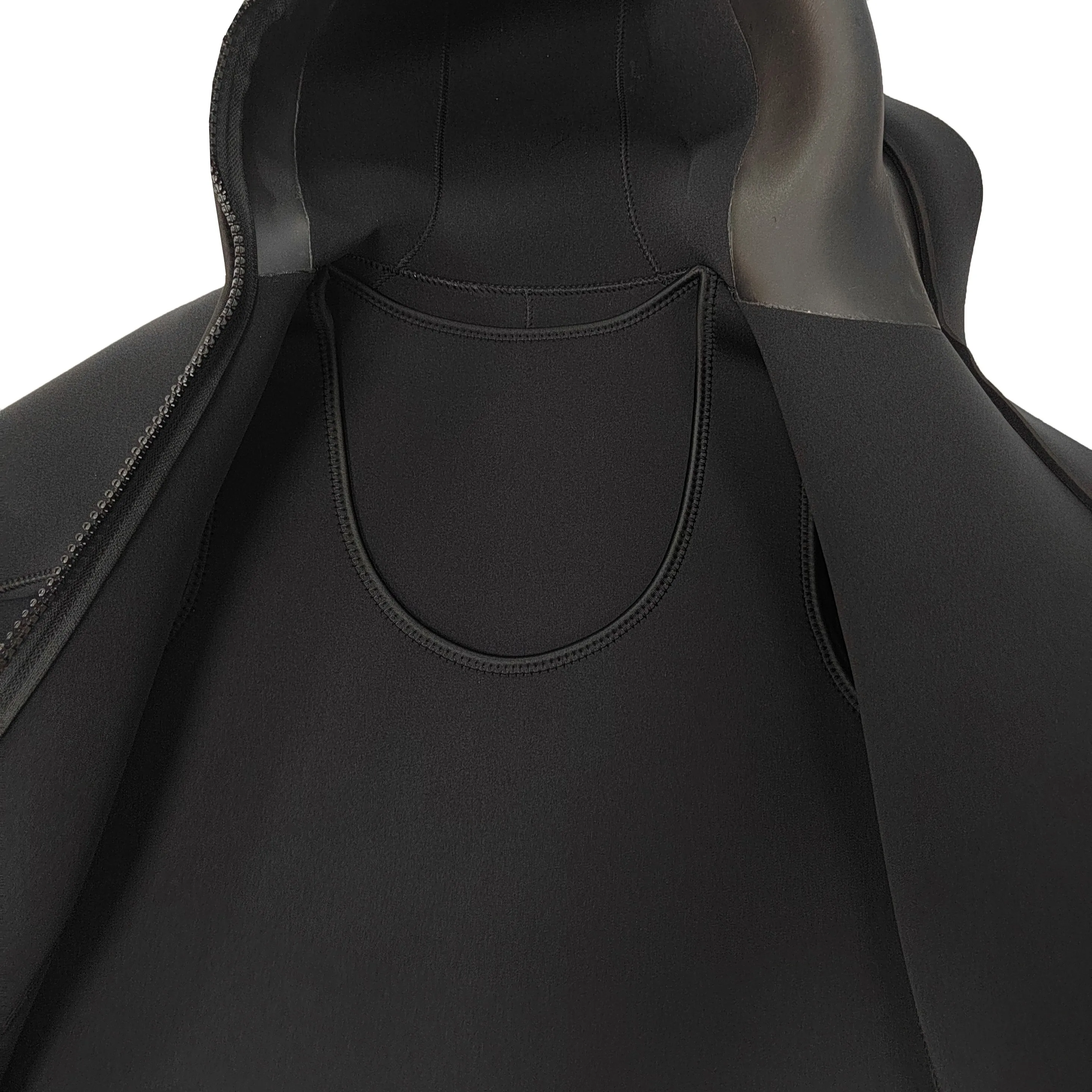 Man 5mm Neoprene Hooded Front Zip 2 Pieces Long John Diving Snorkeling Wetsuits