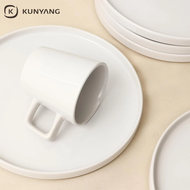 Cheap Wholesale Custom White Dinner Plate Set Ceramic Dinnerware Set For Home And Restaurant