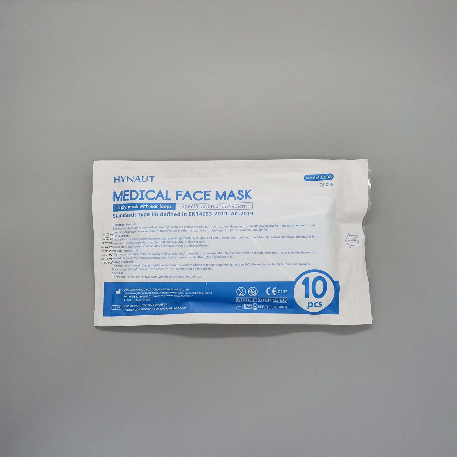 Disposable surgical face mask 510K ASTMF2100 level 3