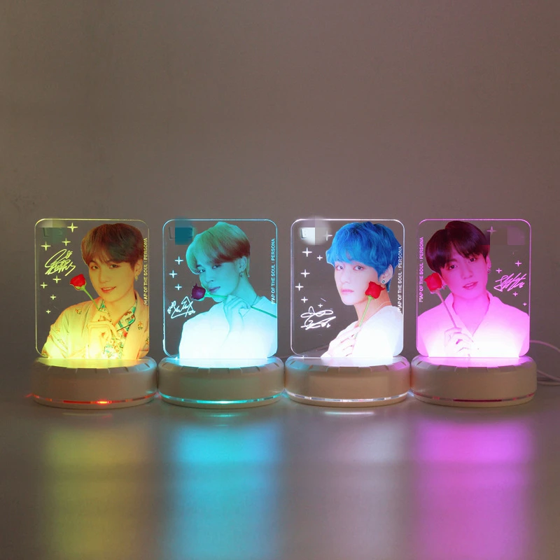  Товар Kpop Idol красочная карта души персональный акриловый ночник Bangtan Boys настольная лампа светодиодный
