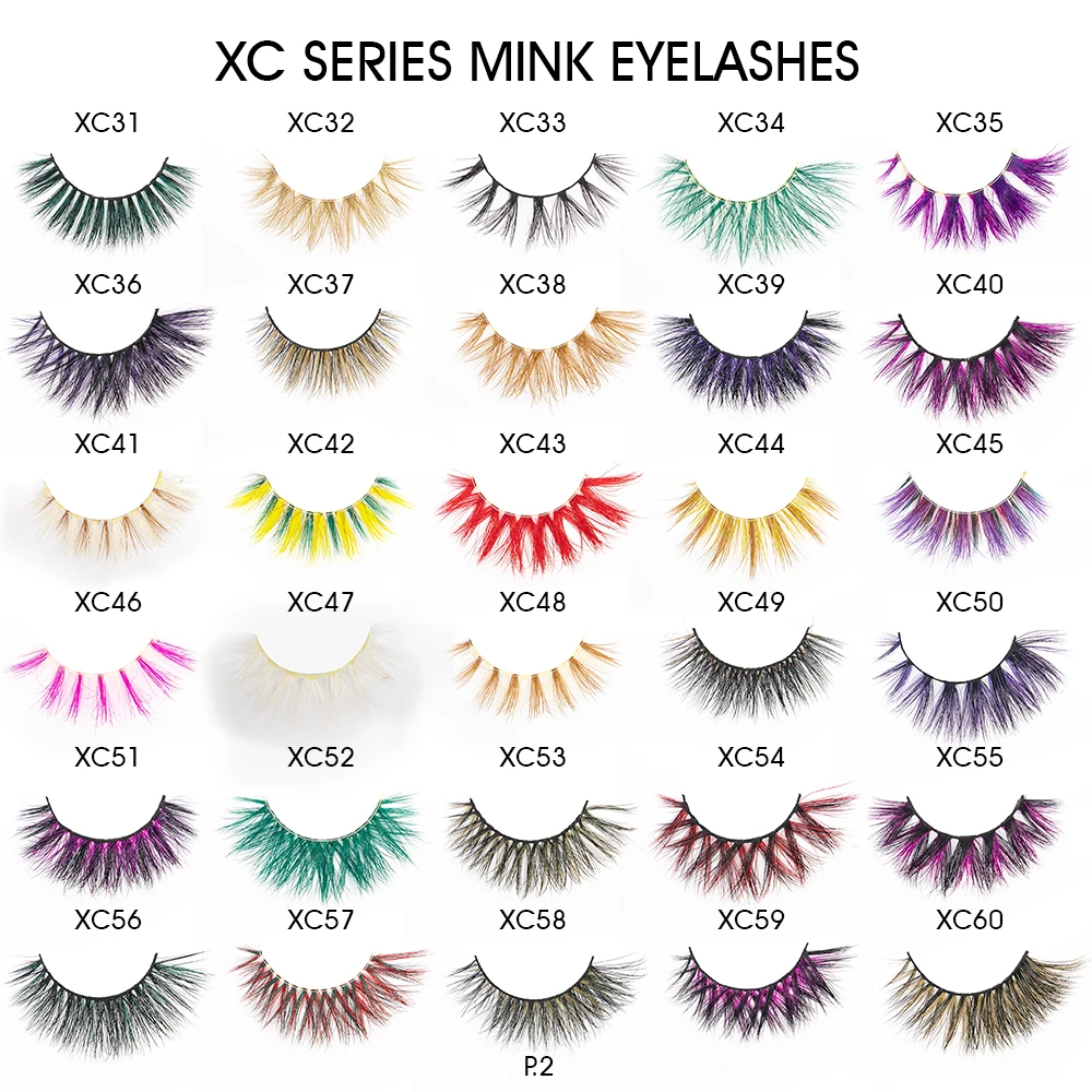 OEM factory price own brand Professional 3d Mink colorful Eyelash