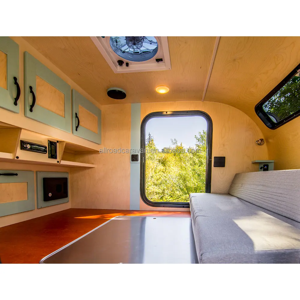 4x4 Mini Small Car Camping Trailer Aluminium caravan Cheap off Road Teardrop Travel Camper Trailer