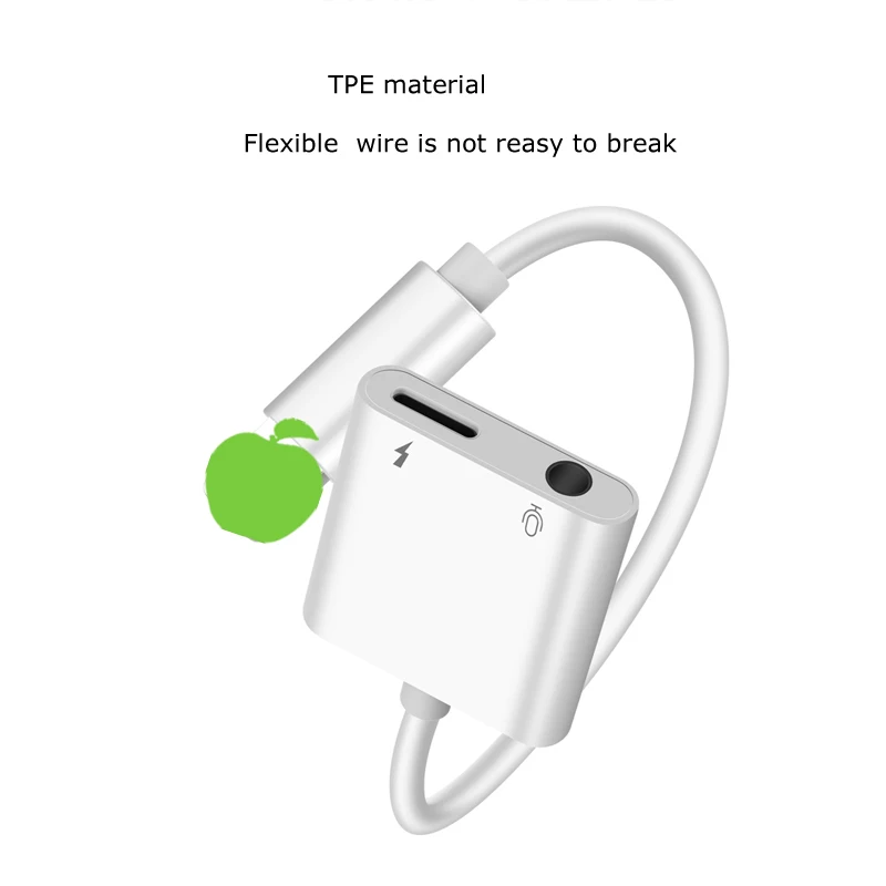  2 в 1 USB 8-контактный переходник с подсветкой на два порта 3 5 мм для зарядки наушников и аудиоконвертера адаптер X XS Plus