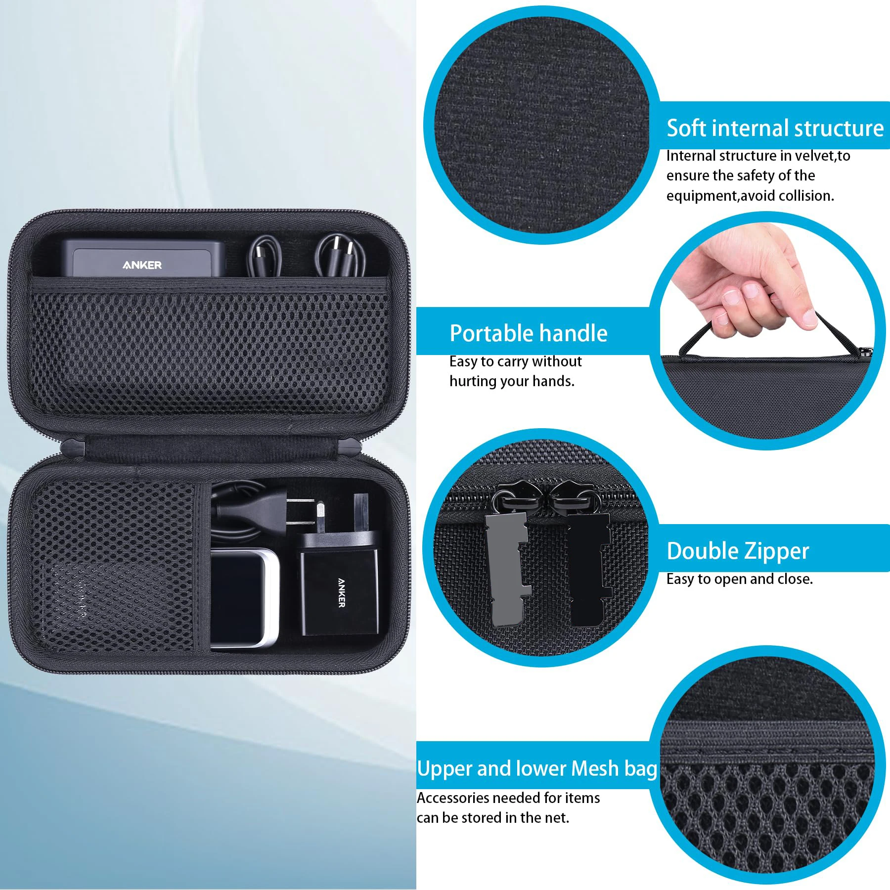 Custom factory wholesale PowerBank Hard Travel Case Portable Charging Case