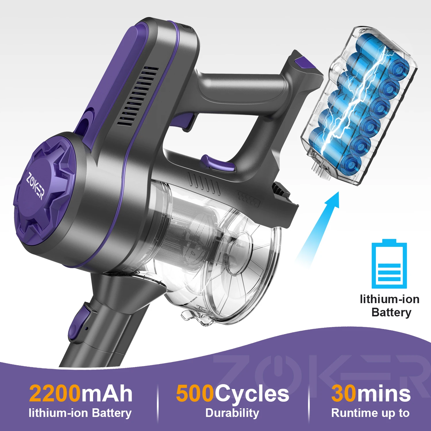 ONSON A10Pro 20Kpa Super Suction Handheld Retractable Stick Wireless Vacuum Cleaner