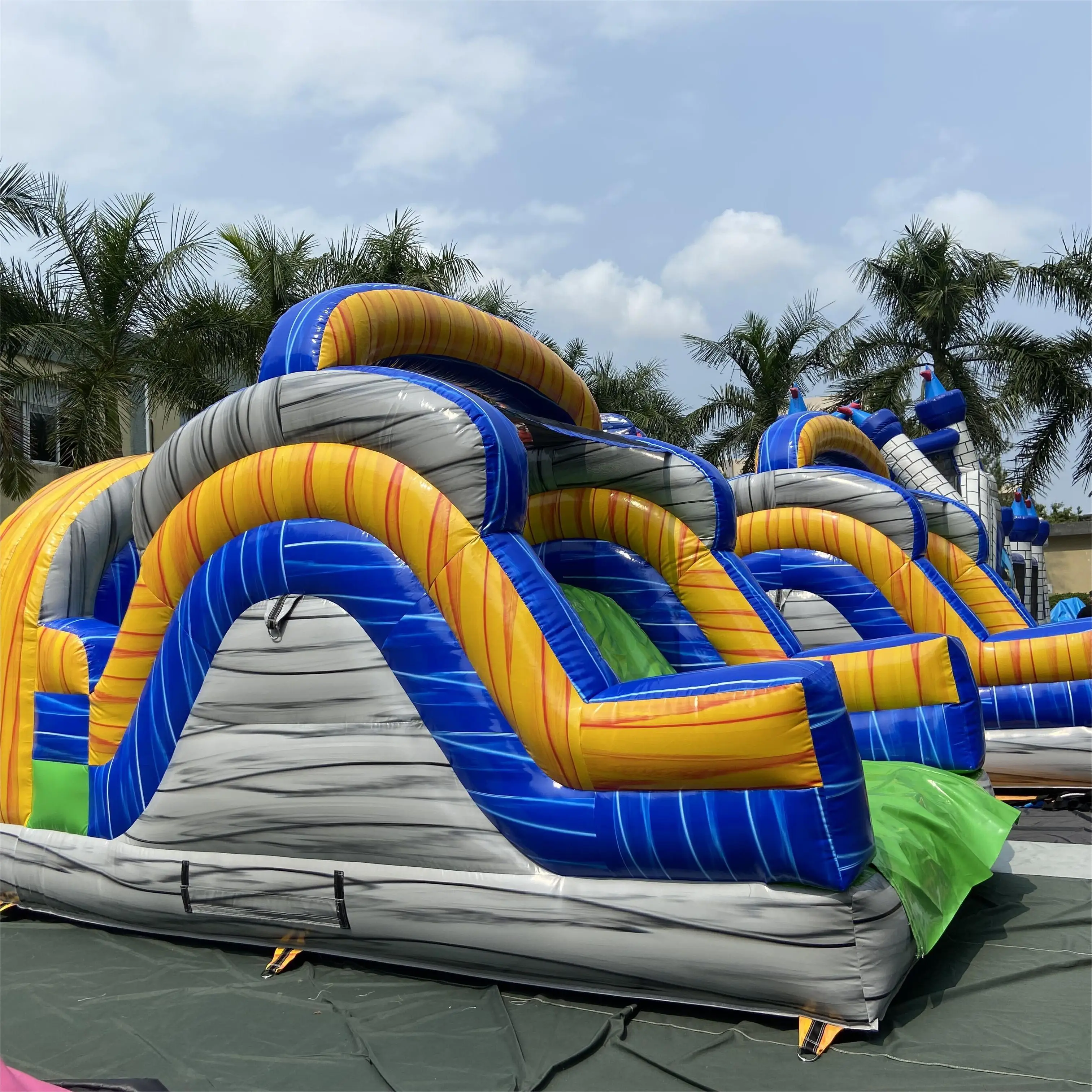 Hot sale obstacles jumping indoor bounce house for kids field obstacles use play jump obstacle course inflatable standing game