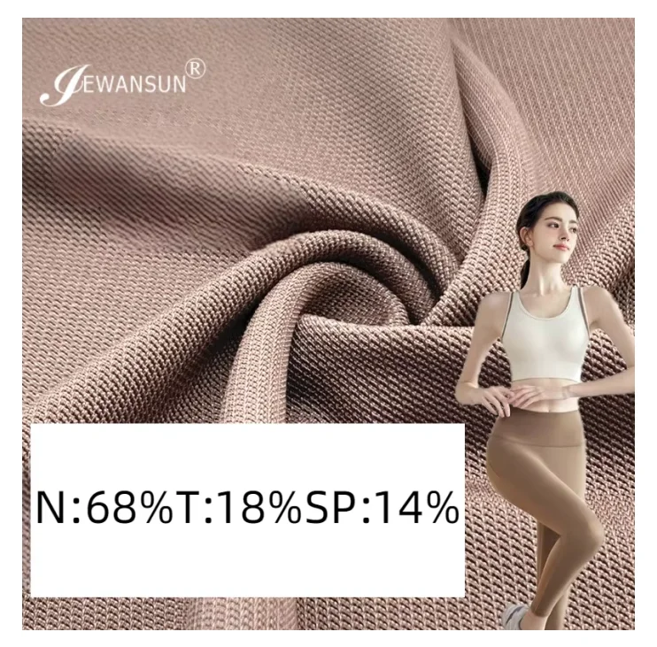 The new fashion in Chinese factoriesPolyamide polyester yarnelastic fabricNylon spandexImitation cowboy yoga exercise fabric