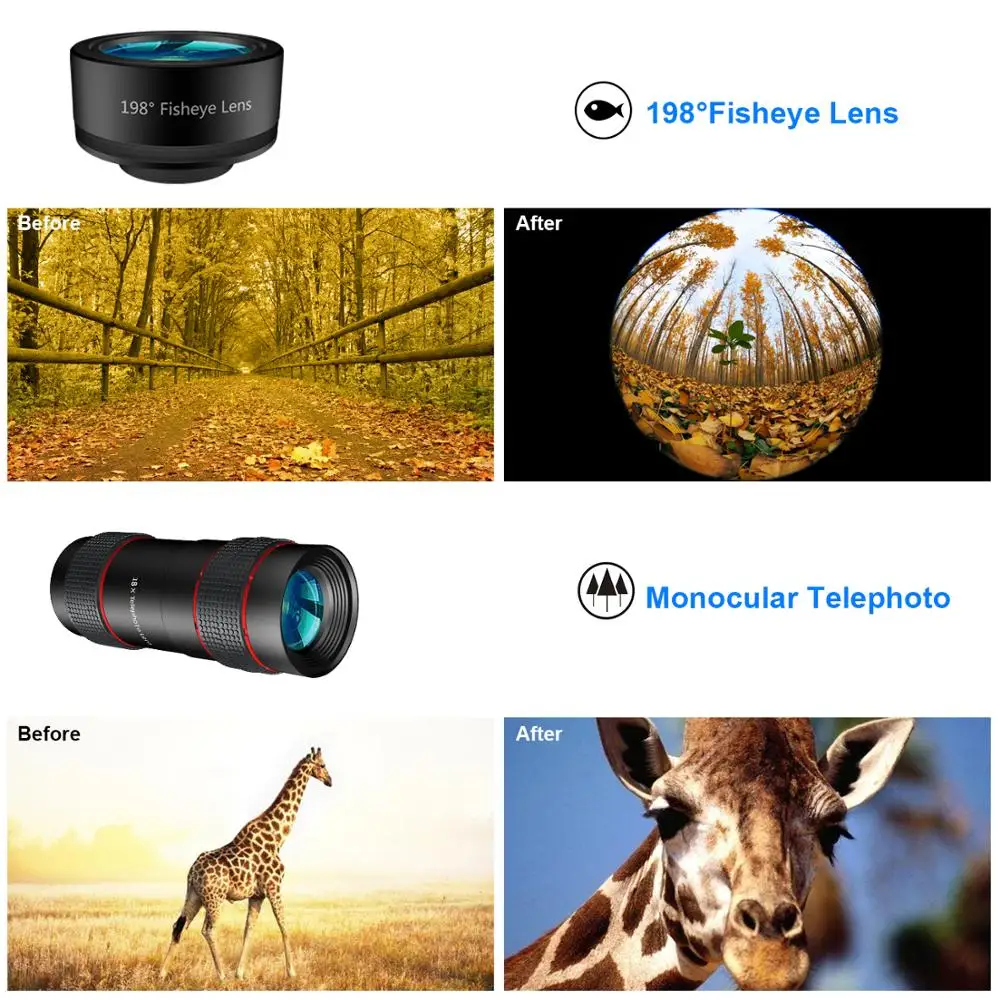 2022 New Smart Gadgets 4 in 1  Phone Camera Lens for iPhone 11 Pro for Mobile Phone