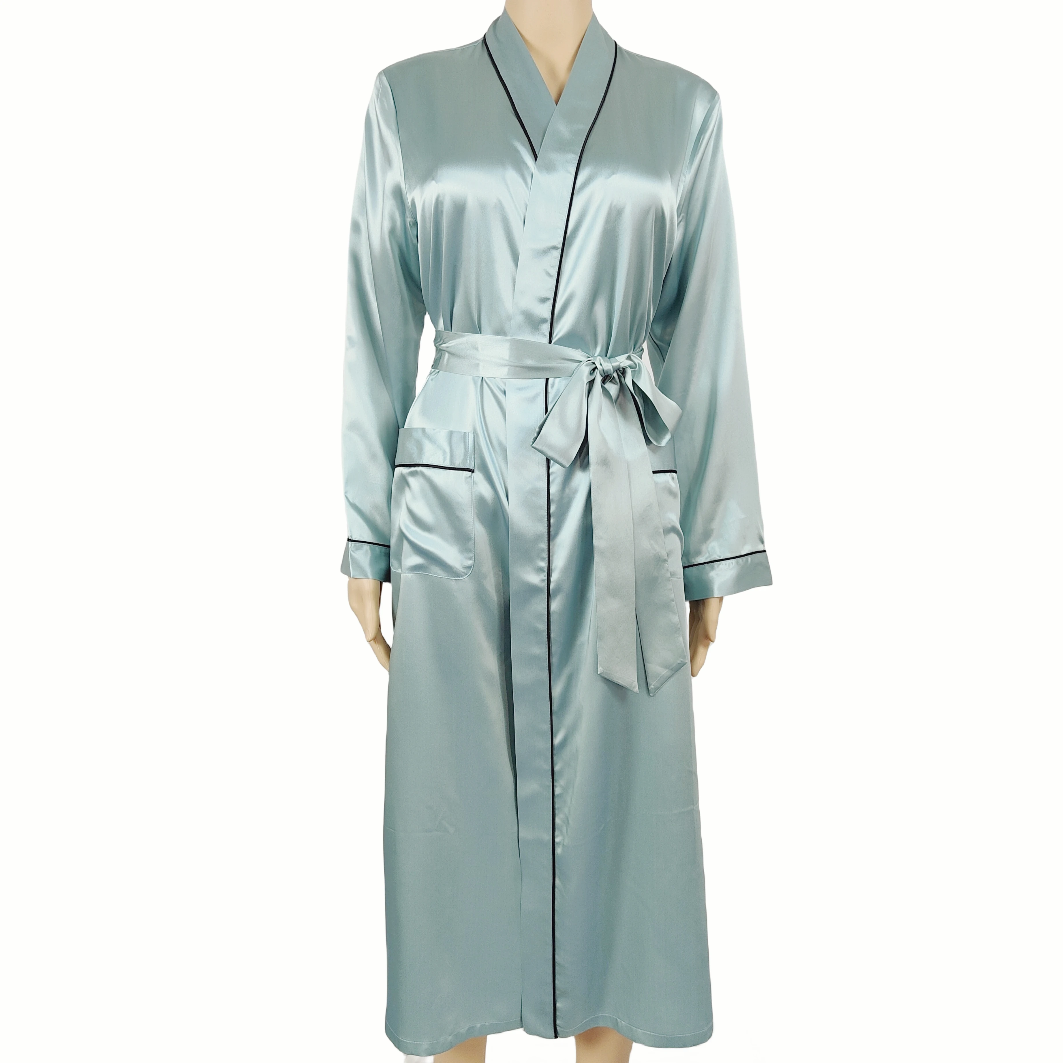 Wholesale Satin Robe Customized Logo Linen Color Snug Fit Breathable 100% Silk Robe
