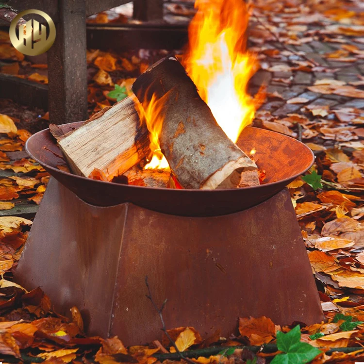 Garden Corten Steel Medium Metal Firewood Heater Fire Pit