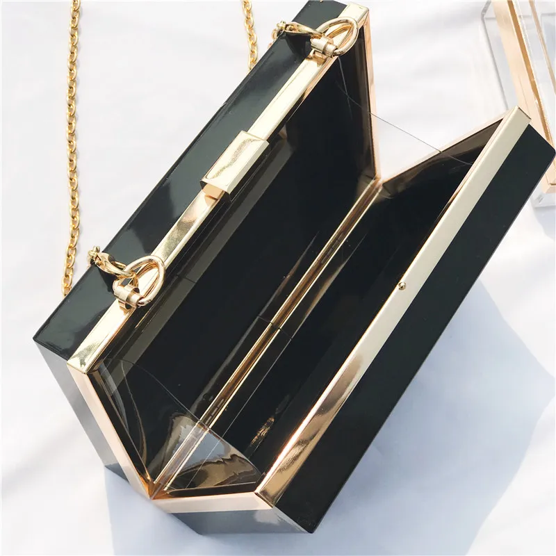 Wholesale acrylic bags chain clear clutch purse party evening bag ladies small for women purse
