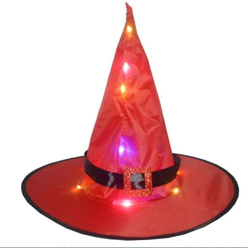 Personalized  Halloween Outdoor Decoration Hanging Lighted Glowing Witch Hat Decorations