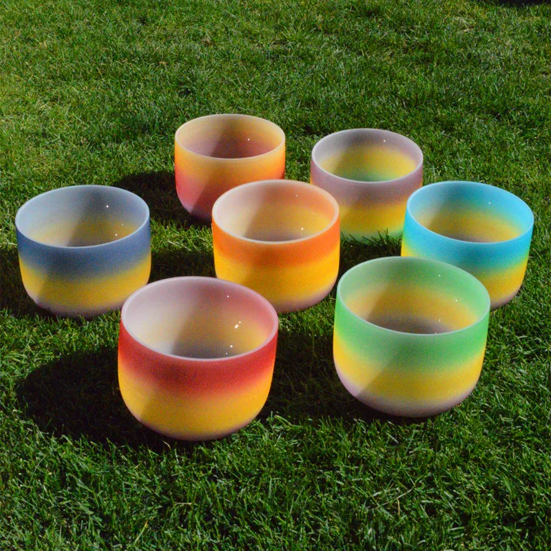 HF Custom Design Color Quartz Crystal Singing Bowl Set