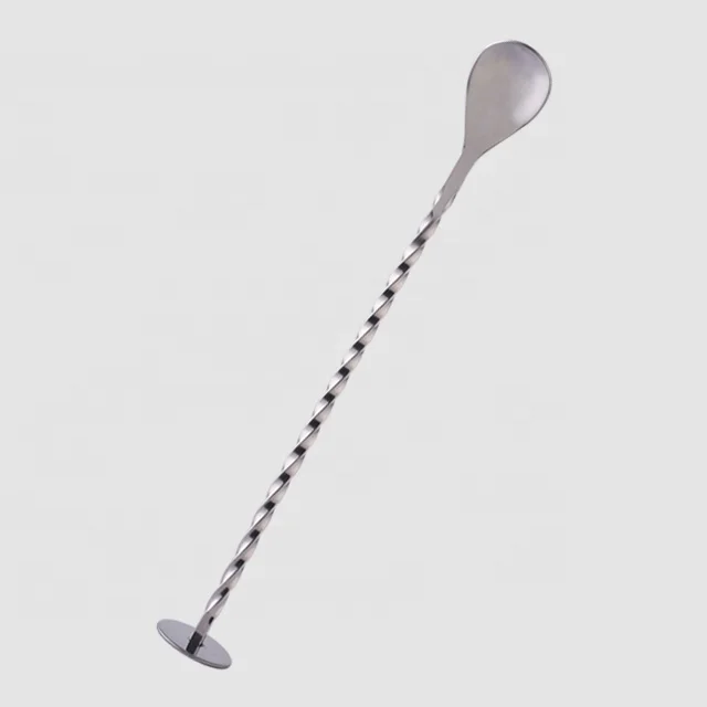 
Factory Direct customized twisted metal stainless steel spinning cocktail bar spoons 