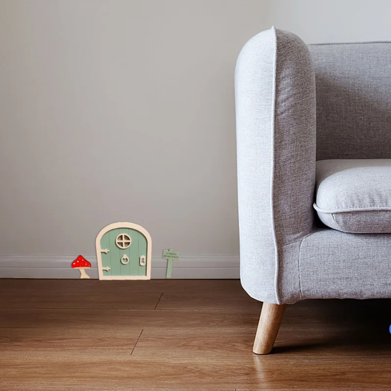 Wooden Fairy Door Decoration Miniature Home Dwarf Door Decoration