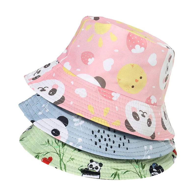 new hot selling high-quality student basin hat cute super cute panda cartoon sunscreen fisherman hat white bucket hat