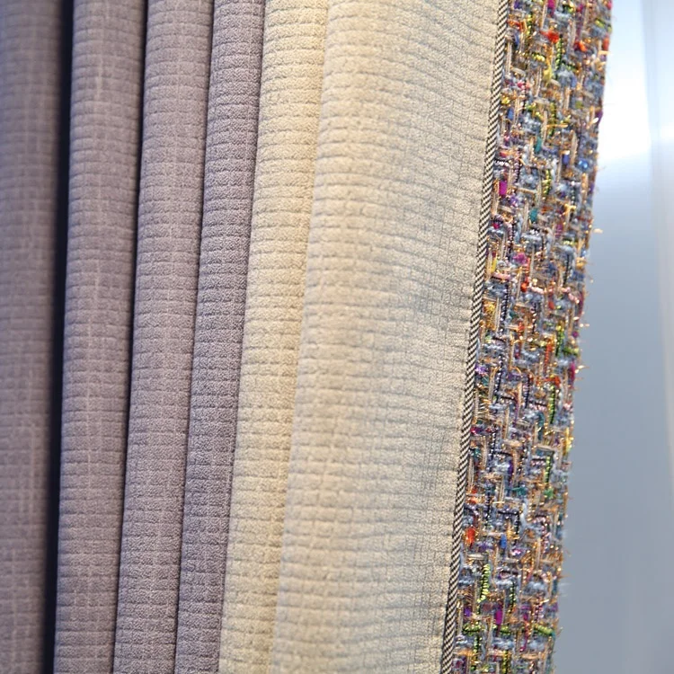 Custom Made Drapes Panels Fabric Trim Sewing Chenille Curtain For The Bedroom Living Room Luxury