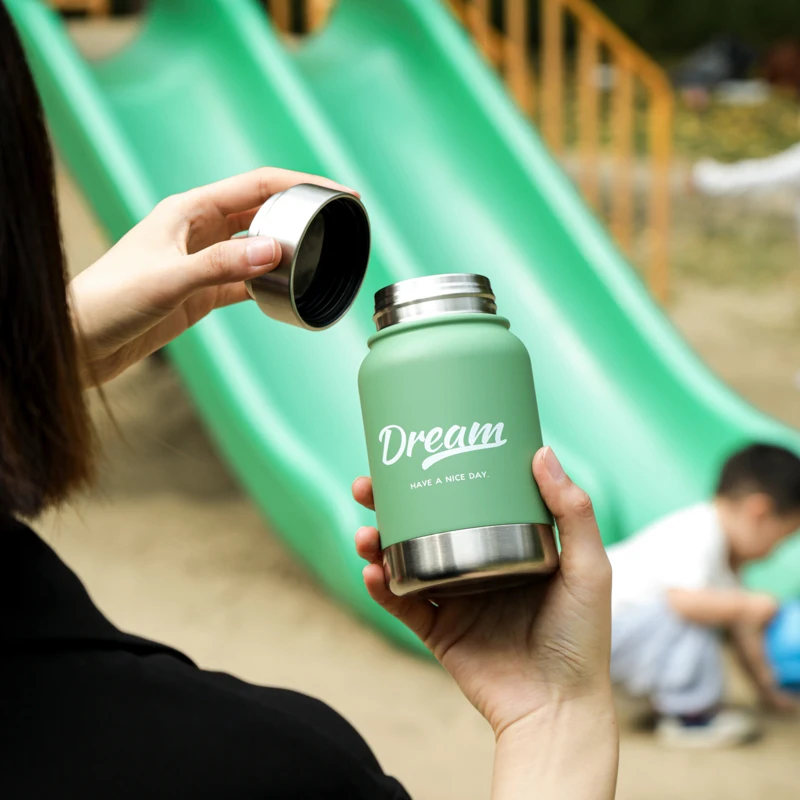 Customized Powder Coated Blank 18 25 32 oz Insulated 304 Stainless Steel Water Bottle Vacuum Flask Lid With Straws